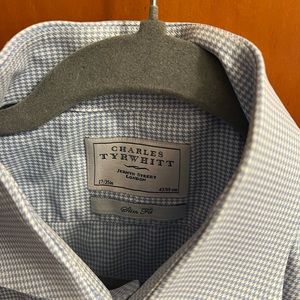 Charles Trywhitt 17/35 slim fit white/light blue small pattern